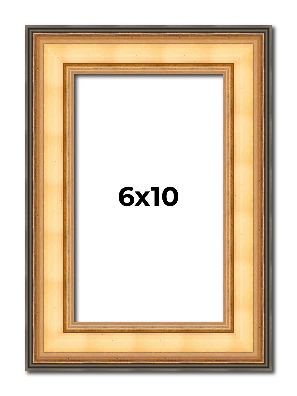 Photo Size Traditional Gold Picture Frame - UV Acrylic, Foam Board Backing, Hanging Hardware